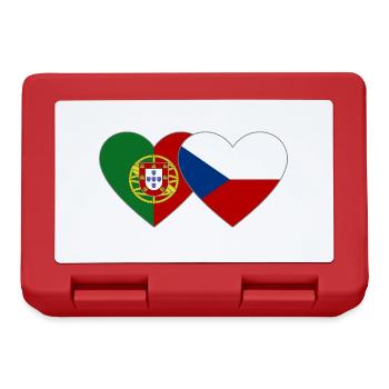 Portugal République tchèque Drapeau Coeur - Boîte à goûter - rouge - Devant