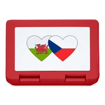 Pays de Galles République tchèque Drapeau Coeur - Boîte à goûter - rouge - Devant