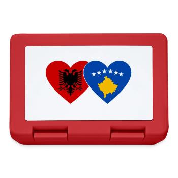 Albanie Kosovo Drapeau Coeur - Boîte à goûter - rouge - Devant