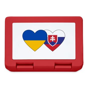 Ukraine Slowakei Flagge Herz - Brotdose - Rot - Vorne