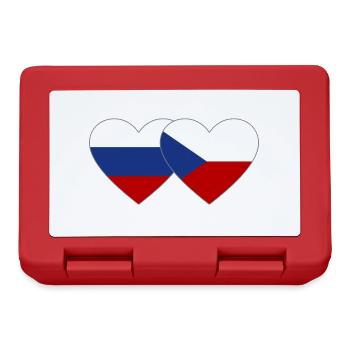 Russland Tschechien Flagge Herz Flagge - Brotdose - Rot - Vorne