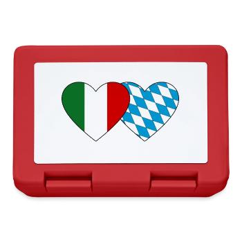 Italie Bavière Drapeau Coeur - Boîte à goûter - rouge - Devant