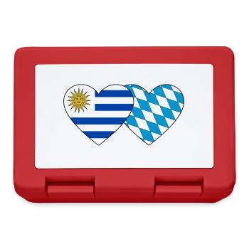 Uruguay Bavaria Flag Heart - Lunchbox - red - Front