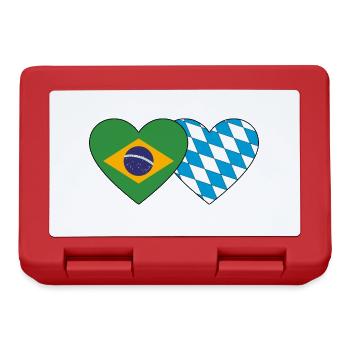 Brazil Bavaria Flag Heart - Lunchbox - red - Front