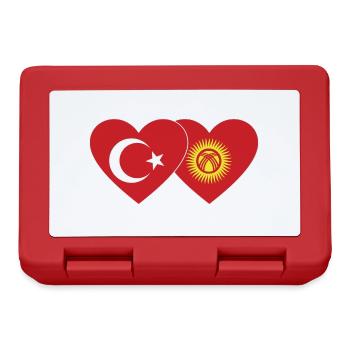 Türkei Kirgisistan Flagge Herz - Brotdose - Rot - Vorne