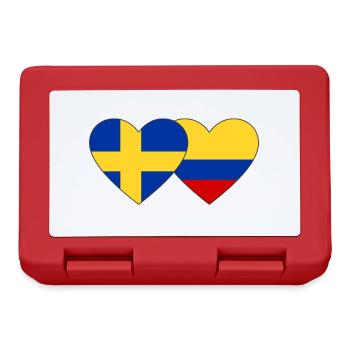 Suède Colombie Drapeau Coeur - Boîte à goûter - rouge - Devant