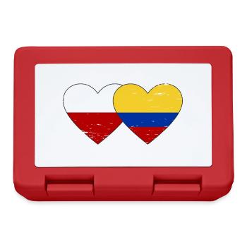 Pologne Colombie Drapeau Coeur Utilisé - Boîte à goûter - rouge - Devant