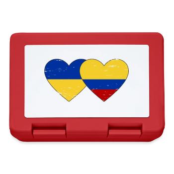 Ukraine Colombie Drapeau Coeur Utilisé - Boîte à goûter - rouge - Devant