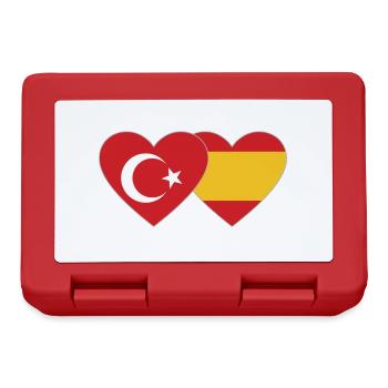 Turquie Espagne Drapeau Coeur - Boîte à goûter - rouge - Devant