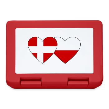 Danemark Pologne Drapeau Coeur - Boîte à goûter - rouge - Devant