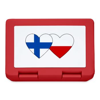 Finnland Polen Flagge Herz - Brotdose - Rot - Vorne