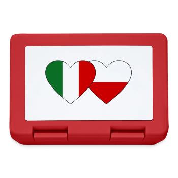 Italien Polen Flagge Herz - Brotdose - Rot - Vorne