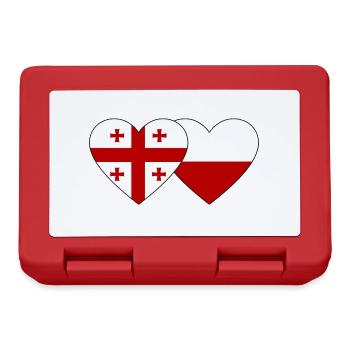 Géorgie Pologne Drapeau Coeur - Boîte à goûter - rouge - Devant