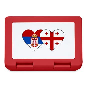 Serbie Géorgie Drapeau Coeur - Boîte à goûter - rouge - Devant