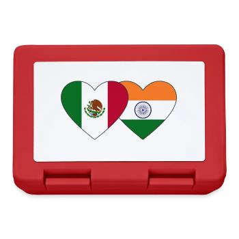 Mexique Inde Drapeau Coeur - Boîte à goûter - rouge - Devant