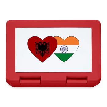 Albanie Inde Drapeau Coeur - Boîte à goûter - rouge - Devant