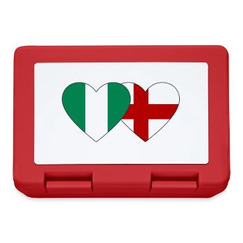 Nigeria England Flag Heart - Lunchbox - red - Front