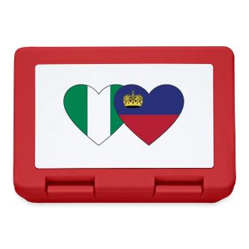 Nigeria Liechtenstein Flagge Herz - Brotdose - Rot - Vorne