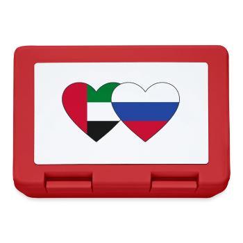 Vereinigte Arabische Emirate Russland Flagge Herz - Brotdose - Rot - Vorne