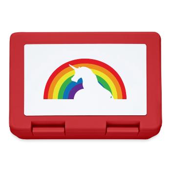 Einhorn Regenbogen - Brotdose - Rot - Vorne
