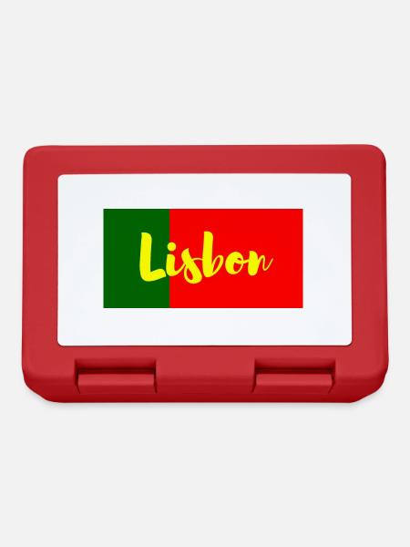 Lisbon City in Portuguese Flag Colors - Lunchbox - red