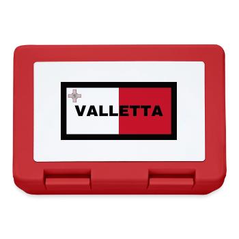 Valletta City in Malta Flagge - Brotdose - Rot - Vorne