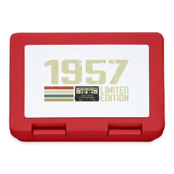 Geboren 1957 – Jahrgang 1957 – 67. Geburtstag Retro - Brotdose - Rot - Vorne