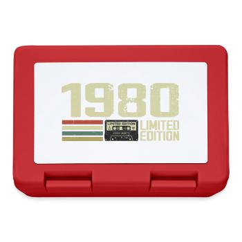 Né en 1980 - Vintage 1980 - 44e Anniversaire Rétro - Boîte à goûter - rouge - Devant