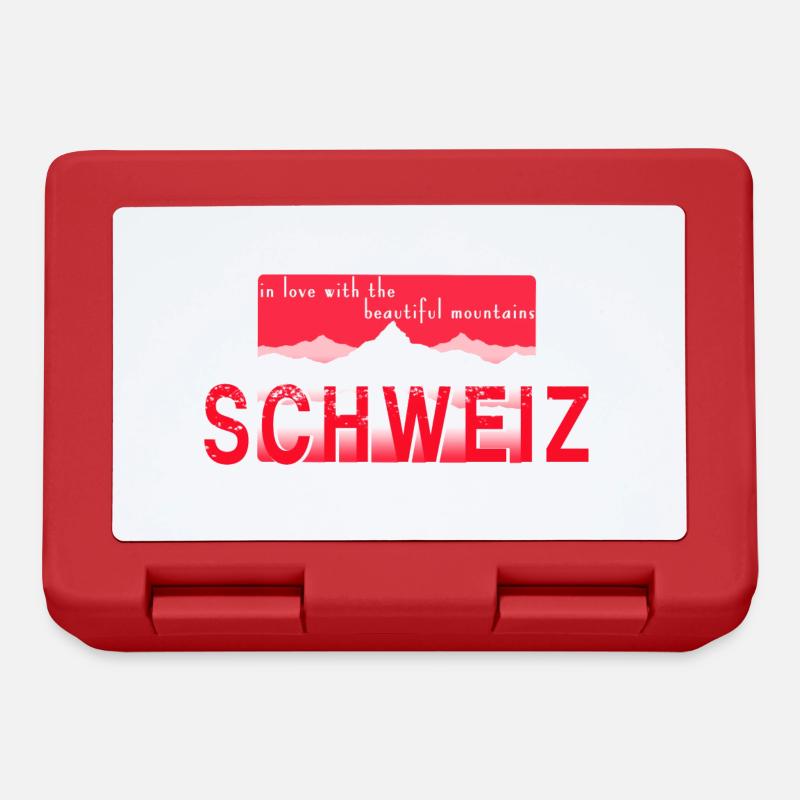 Schweiz Berge - Brotdose - Rot