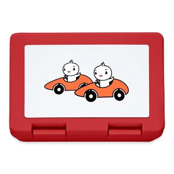 2 oiseaux conduisant une course de voiture rapide course de voiture - Boîte à goûter - rouge - Devant