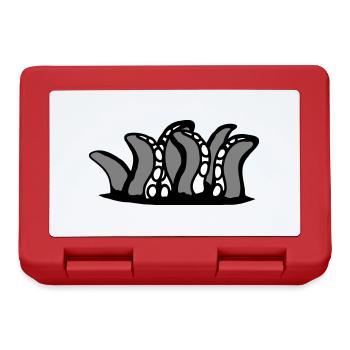 Tentacle Kraken Monster Bottom Hole Alien Horror - Lunchbox - red - Front