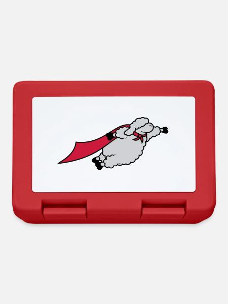 Funny superhero sheep - Lunchbox - red