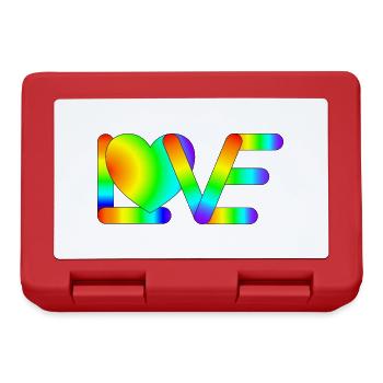 Love in Regenbogen Farben - Brotdose - Rot - Vorne