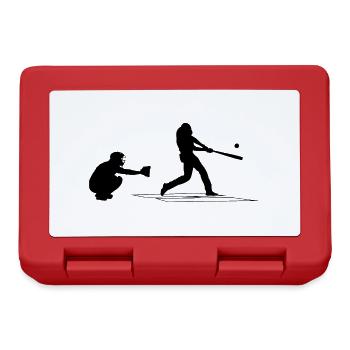 Baseball catcher, batter and umpire baseball game - Brotdose - Rot - Vorne