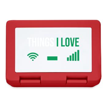 Funny Things I Love Wifi Battery Signal - Lunchbox - red - Front