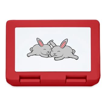 2 bunnies in love - Lunchbox - red - Front