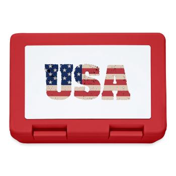 USA US Flag Patriots America July 4 - Lunchbox - red - Front