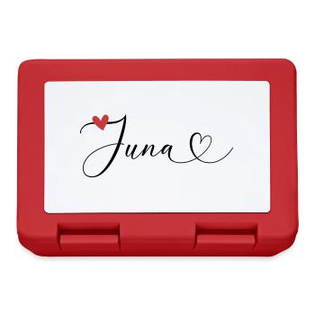 Juna Nom Prénom Calligraphie Coeur - Boîte à goûter - rouge - Devant