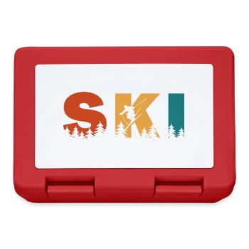 Ski. Ski-Wintersport - Brotdose - Rot - Vorne