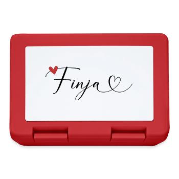 Finja Name Vorname Kalligrafieherz - Brotdose - Rot - Vorne