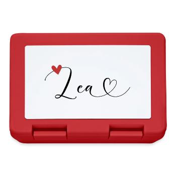Lea Last name First name Calligraphy heart - Lunchbox - red - Front