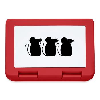 3 Mäuse Team Drei Freunde Party Crew Silhouette - Brotdose - Rot - Vorne