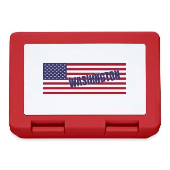 Washington DC State in amerikanischer Flagge - Brotdose - Rot - Vorne