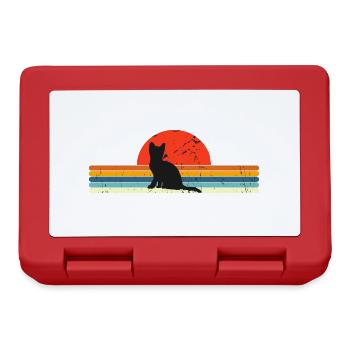 Cat Vintage retro sunset - Lunchbox - red - Front