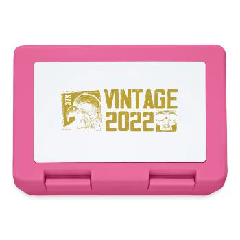 Jahrgang 2022 Retro Jubiläumsgeschenk 2022 - Brotdose - Pink - Vorne