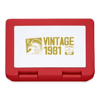 Jahrgang 1981 Retro Jubiläumsgeschenk 1981 - Brotdose - Rot - Vorne