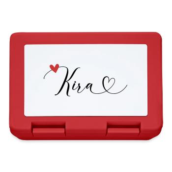 Kira Name Vorname Kalligrafieherz - Brotdose - Rot - Vorne