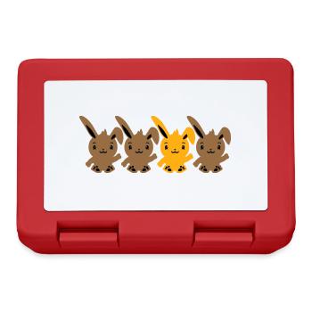 4 Bunny Friends Difference Be Different Different - Lunchbox - red - Front
