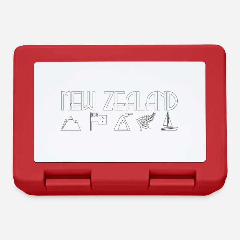 Drapeau de la Nouvelle-Zélande Fern Backpacker Cadeau - Boîte à goûter - rouge
