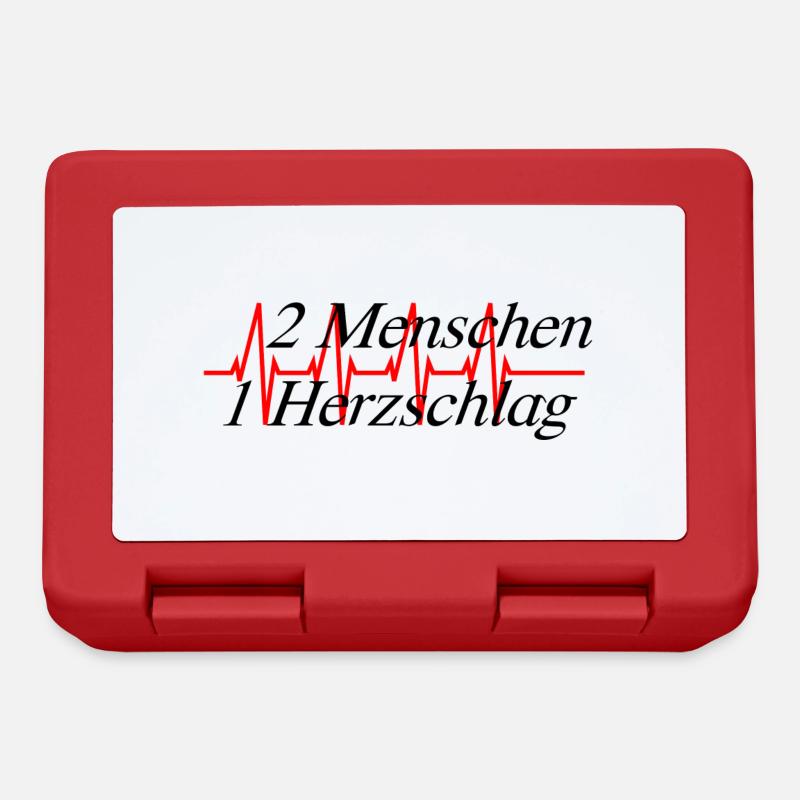 2 Menschen 1 Herzschlag - Brotdose - Rot